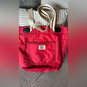 VTG RALPH LAUREN POLO Jeans Red Tote Bag Canvas Shoulder